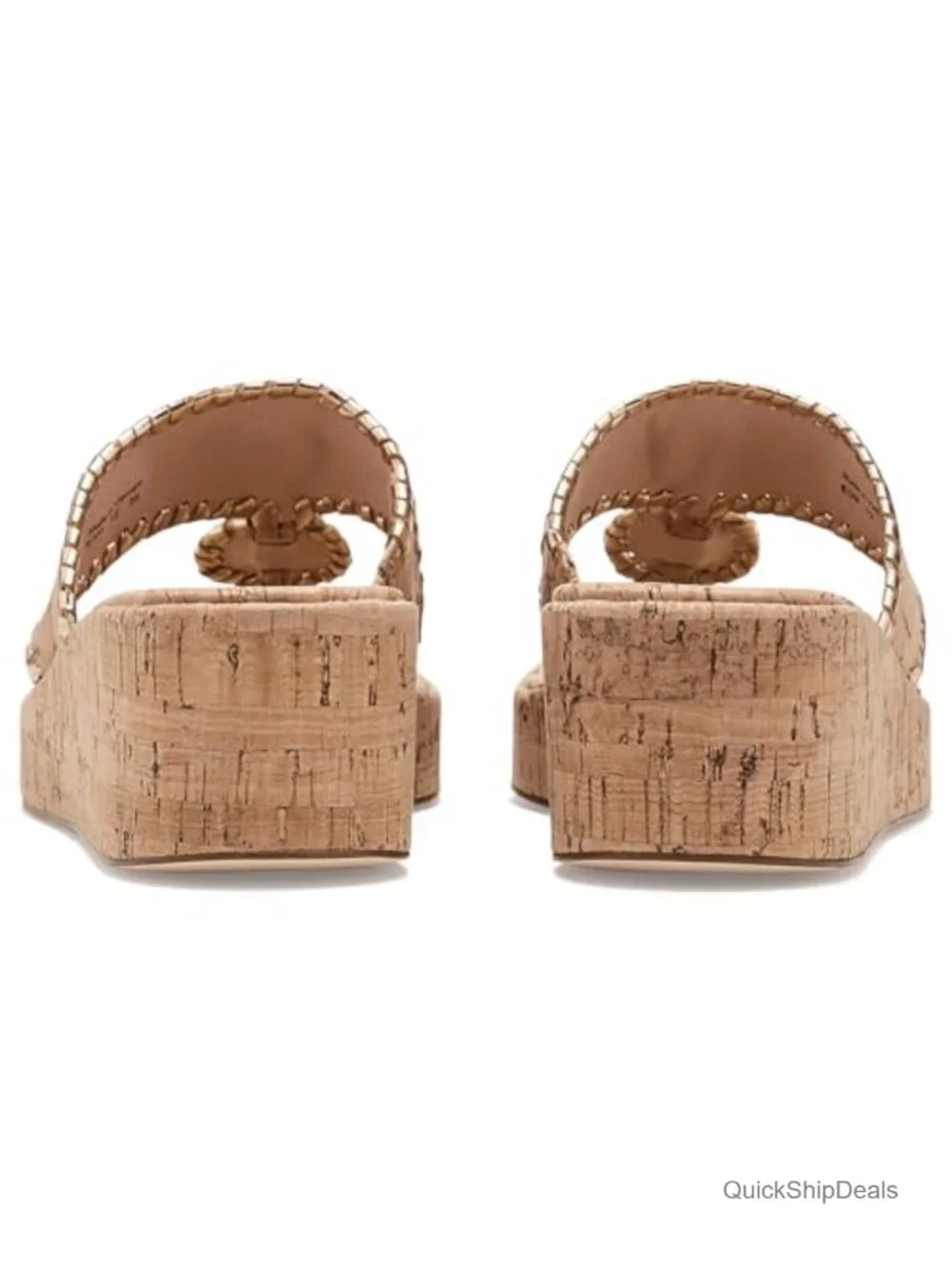 Wedge Sandals with Premium Leather Upper and Cork Sole